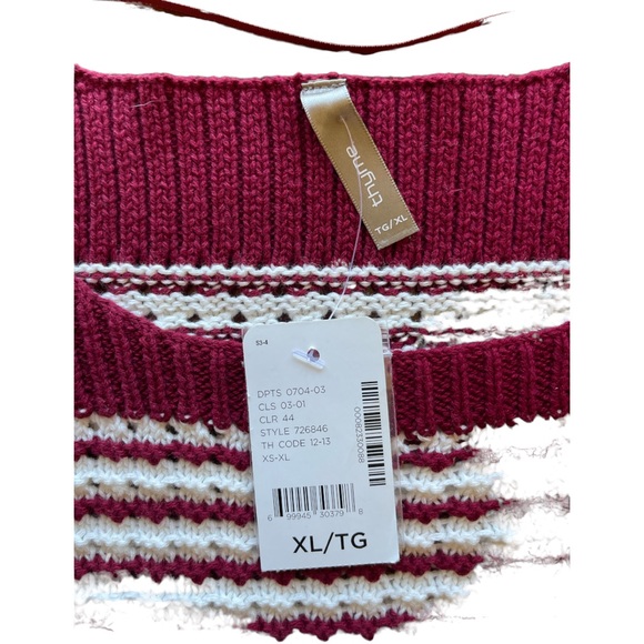 Thyme xl knit pregnancy top red and white . - Picture 3 of 3